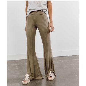 Shop Stevie green flare pants